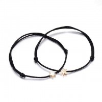 Fortune Star Gold Charm Wish String Bracelet Set [Set of 2]