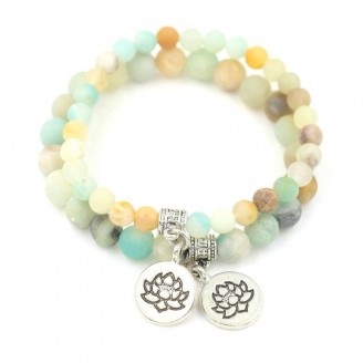 Chakra Symbols Gemstone Strand Beads Bracelet [12 Variants]