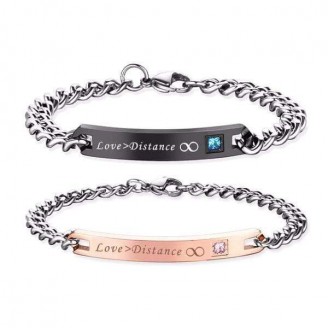 Long Distance Infinity Couple Promise Bracelets [Set of 2]