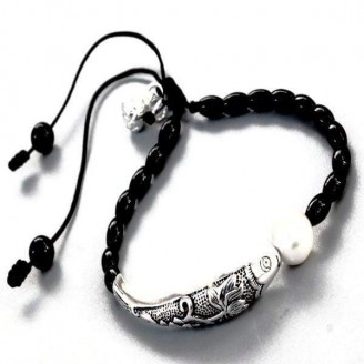 Pearl Silver Arowana Prayer Beads Bracelets