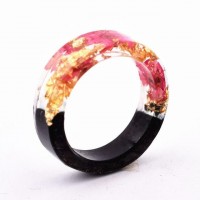 Novelty Handmade Wood Resin Inlay Ring [13 Colours ]