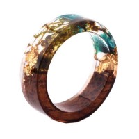 Novelty Handmade Wood Resin Inlay Ring [13 Colours ]
