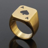 Playing Card Gothic Signet Ring [2 Colors]