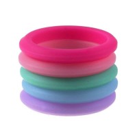 Pastel Straightforward Non-slip Silicone Ring Set [Place of 5]
