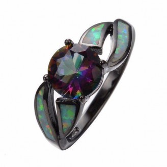 Brilliant Boulder Midnight Opal Ring