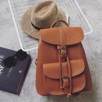 Classic Drawstring Faux Leather Mini Backpack [4 Variants]