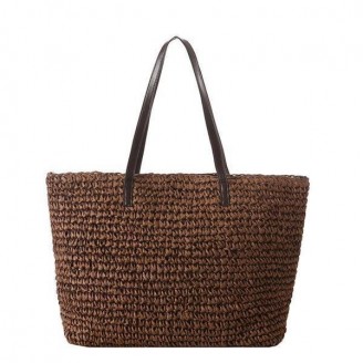 Casual Recycled-Straw Neutral Tote Bag [4 Variants]